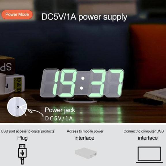 RGB Color Changing 3D Digital Clock With Voice Control, Adjustable Brightness, Temperature Display & Remote, Spec: Upgraded Humidity White