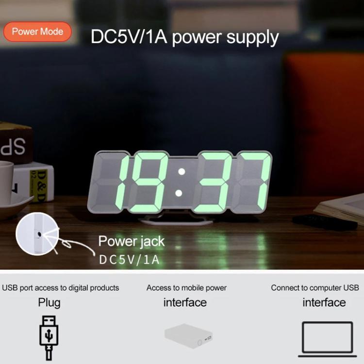 RGB Color Changing 3D Digital Clock With Voice Control, Adjustable Brightness, Temperature Display & Remote, Spec: Upgraded Humidity White