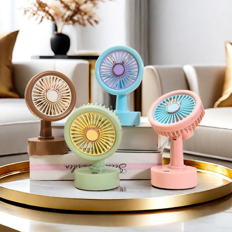Student USB Small Desktop Fan Replaceable Animal Ears Multi-Speed Lithium Battery Mute Fan, Color: Green Bear - free shipping - PMc TechLife - Order now!