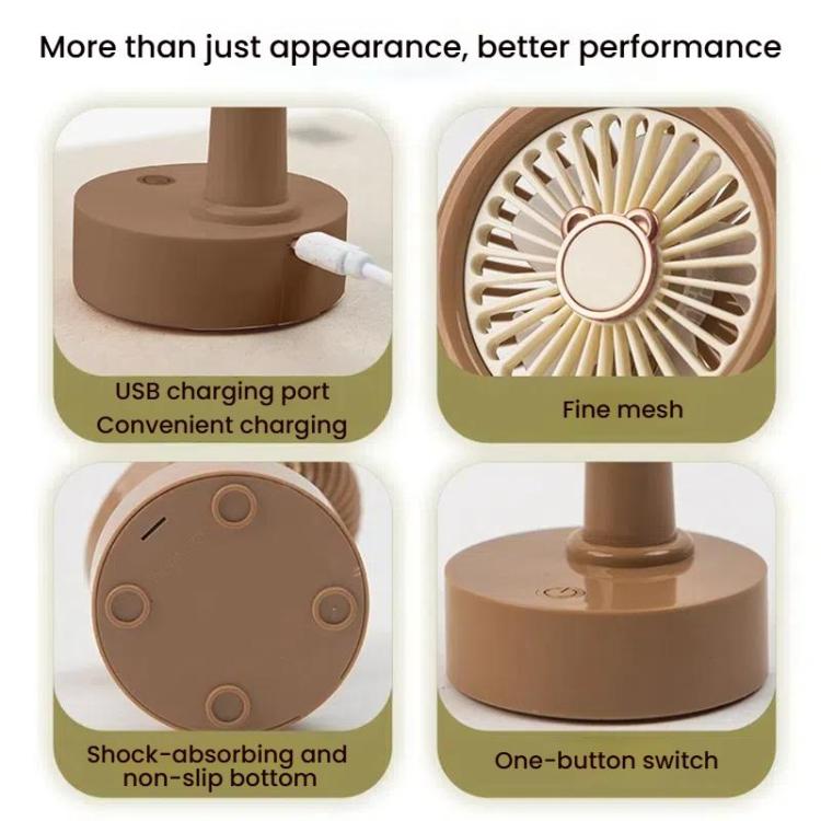 Student USB Small Desktop Fan Replaceable Animal Ears Multi-Speed Lithium Battery Mute Fan, Color: Green Bear - free shipping - PMc TechLife - Order now!