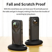 For Insta360 X5 / X4 aMagisn Silicone Base Desktop Stand Car Dashboard Holder(Black)