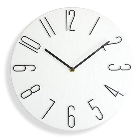 12 Inch Frameless Minimalist Wall Clock Silent Modern Quartz Clock for Living Room, Bedroom, Kitchen, Color: White