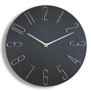 12 Inch Frameless Minimalist Wall Clock Silent Modern Quartz Clock for Living Room, Bedroom, Kitchen, Color: Black