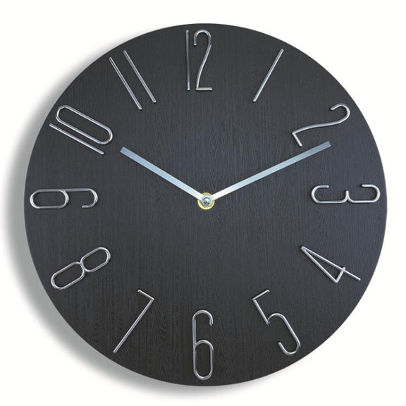 12 Inch Frameless Minimalist Wall Clock Silent Modern Quartz Clock for Living Room, Bedroom, Kitchen, Color: Black