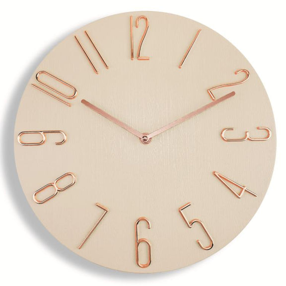 12 Inch Frameless Minimalist Wall Clock Silent Modern Quartz Clock for Living Room, Bedroom, Kitchen, Color: Wood Grain