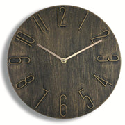 12 Inch Frameless Minimalist Wall Clock Silent Modern Quartz Clock for Living Room, Bedroom, Kitchen, Color: Gold Bronze