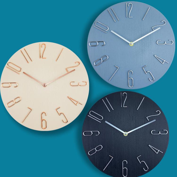 12 Inch Frameless Minimalist Wall Clock Silent Modern Quartz Clock for Living Room, Bedroom, Kitchen, Color: Blue Gray - free shipping - PMC TechLife - Order now!