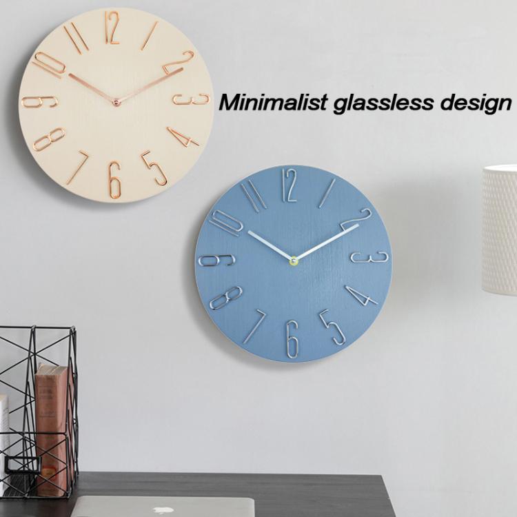 12 Inch Frameless Minimalist Wall Clock Silent Modern Quartz Clock for Living Room, Bedroom, Kitchen, Color: Blue Gray - free shipping - PMC TechLife - Order now!
