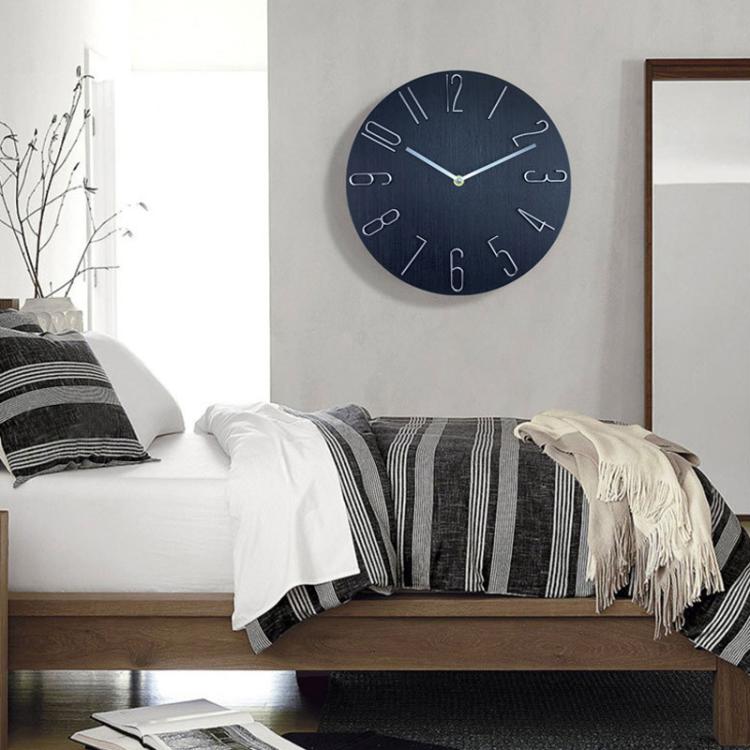 12 Inch Frameless Minimalist Wall Clock Silent Modern Quartz Clock for Living Room, Bedroom, Kitchen, Color: Blue Gray - free shipping - PMC TechLife - Order now!
