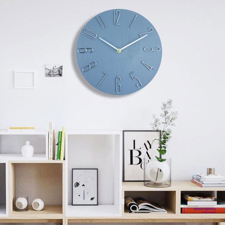 12 Inch Frameless Minimalist Wall Clock Silent Modern Quartz Clock for Living Room, Bedroom, Kitchen, Color: Blue Gray - free shipping - PMC TechLife - Order now!