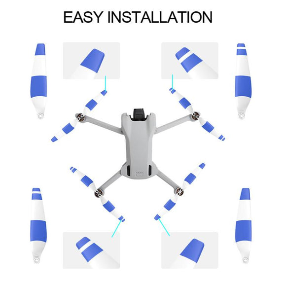For DJI Mini 3 Drone 8pcs /Set 6030F Propeller Blades Low Noise Wings With Screwdrivers, Color: Silver Tip