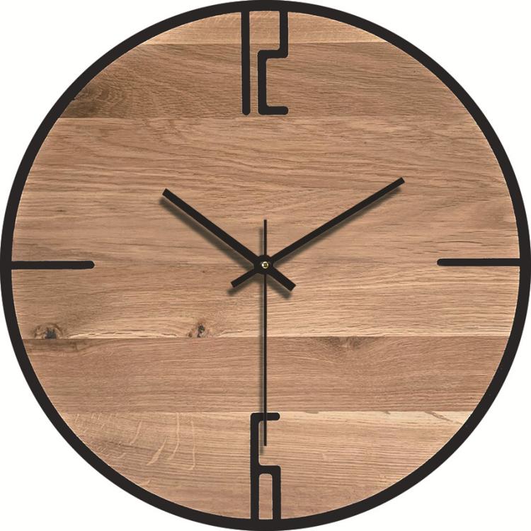 12-inch Imitation Wood Grain Texture Decorative Wall Clock Silent Quartz Clock Holiday Gift HR-CMW14 - free shipping - PMC TechLife - Order now!