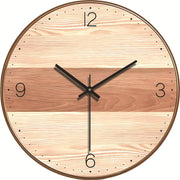 12-inch Imitation Wood Grain Texture Decorative Wall Clock Silent Quartz Clock Holiday Gift HR-CMW20