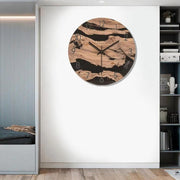 12-inch Imitation Wood Grain Texture Decorative Wall Clock Silent Quartz Clock Holiday Gift HR-CMW01