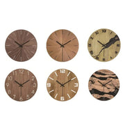 12-inch Imitation Wood Grain Texture Decorative Wall Clock Silent Quartz Clock Holiday Gift HR-CMW07
