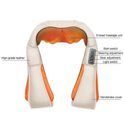 Car Household Massage Shawl Heated Shoulder And Cervical Massager EU Plug(Beige+Orange)