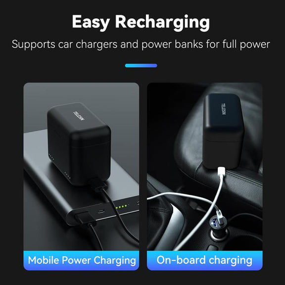 For Insta360 X4 TELESIN Battery Charger Dual Battery Storage Charging Case
