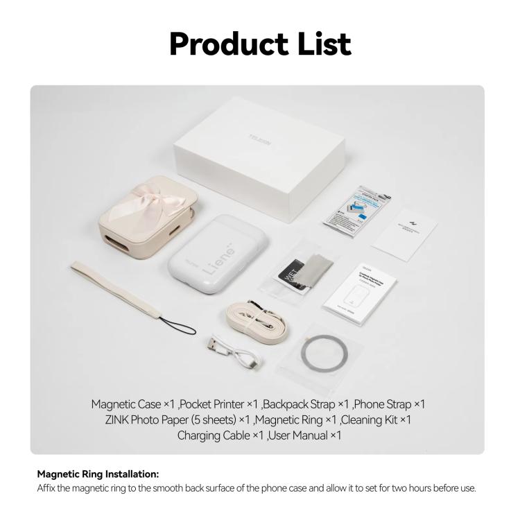 TELESIN Portable Instant Photo Printer With Magnetic Bag & Self-Adhesive Photo Paper For Travel & Memories(White) - free shipping - PMc TechLife - Order now!