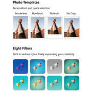 TELESIN Portable Instant Photo Printer With Magnetic Bag & Self-Adhesive Photo Paper For Travel & Memories(White)