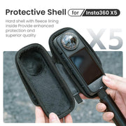 For Insta360 X5 Camera aMagisn Storage Bag Hard Shell Protective Case with Carabiner Clip