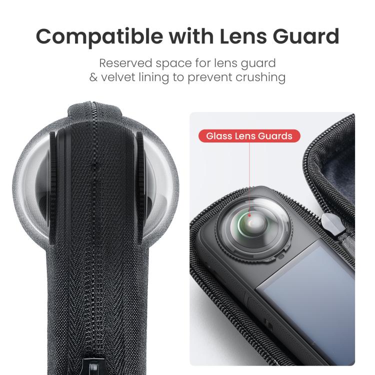 For Insta360 X5 Camera aMagisn Storage Bag Hard Shell Protective Case with Carabiner Clip