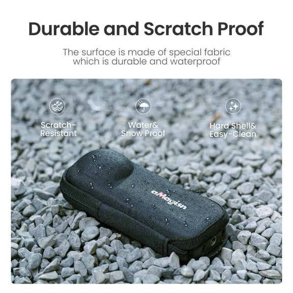 For Insta360 X5 Camera aMagisn Storage Bag Hard Shell Protective Case with Carabiner Clip