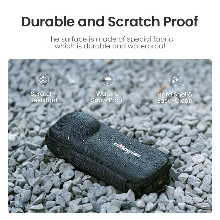 For Insta360 X5 Camera aMagisn Storage Bag Hard Shell Protective Case with Carabiner Clip