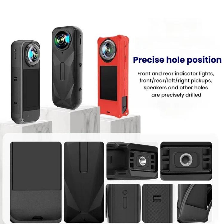 For Insta360 X5 Camera Silicone Cover Case With Lens Cap Shockproof Protective Shell(Black)