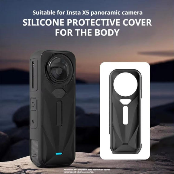 For Insta360 X5 Camera Silicone Case Body Cover Anti-dust and Stain-resistant Protective Shell(Black)