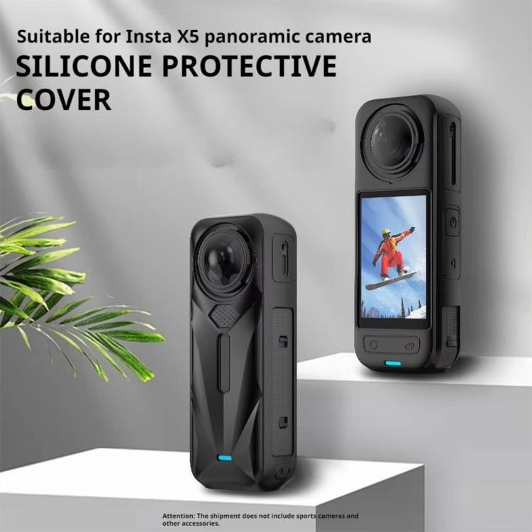 For Insta360 X5 Camera Silicone Case Body Cover Anti-dust and Stain-resistant Protective Shell(Black)