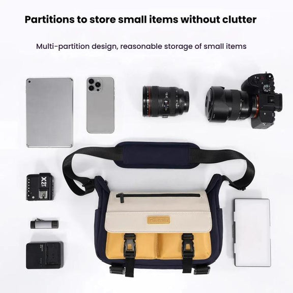 Cwatcun D191 Large Shoulder Camera Bag Water-resistant Crossbody Microsingle DSLR Camera Messenger Bag