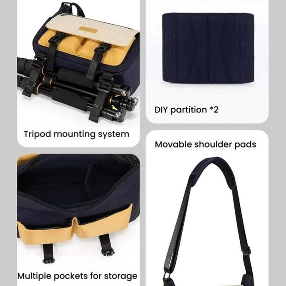 Cwatcun D191 Large Shoulder Camera Bag Water-resistant Crossbody Microsingle DSLR Camera Messenger Bag