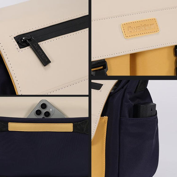 Cwatcun D191 Large Shoulder Camera Bag Water-resistant Crossbody Microsingle DSLR Camera Messenger Bag