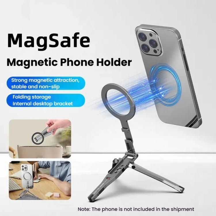 Magsafe Mobile Phone Magnetic Holder Desktop Tripod(Silver Gray) - free shipping - PMC Jewellery - Order now!