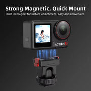 For Osmo Action 3 / 4 / 5 Pro Flymile AC5003 Magnetic Head Quick Release Base(Black)