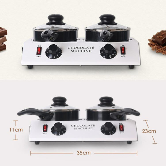 Dessert Making Double Cylinder Chocolate Hot Melt Machine EU Plug