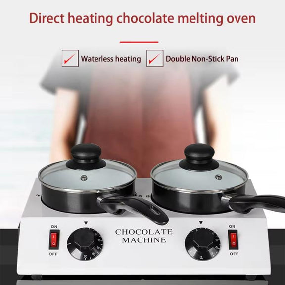 Dessert Making Double Cylinder Chocolate Hot Melt Machine EU Plug