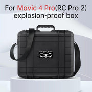 For DJI Mavic 4 Pro Creator Combo RC Pro 2 Explosion-Proof Case Storage Box Suitcase With Shoulder Strap(White Pattern)