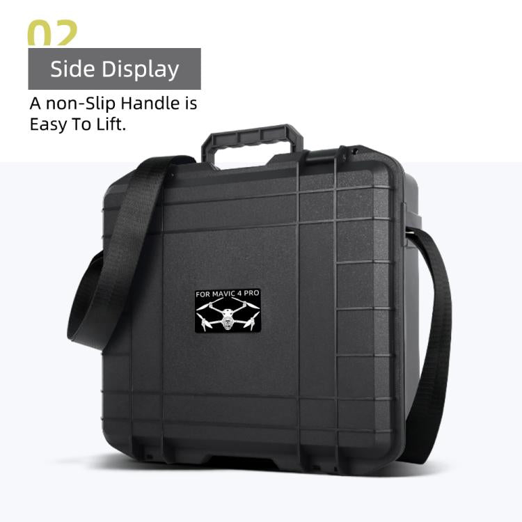 For DJI Mavic 4 Pro Creator Combo RC Pro 2 Explosion-Proof Case Storage Box Suitcase With Shoulder Strap(White Pattern)