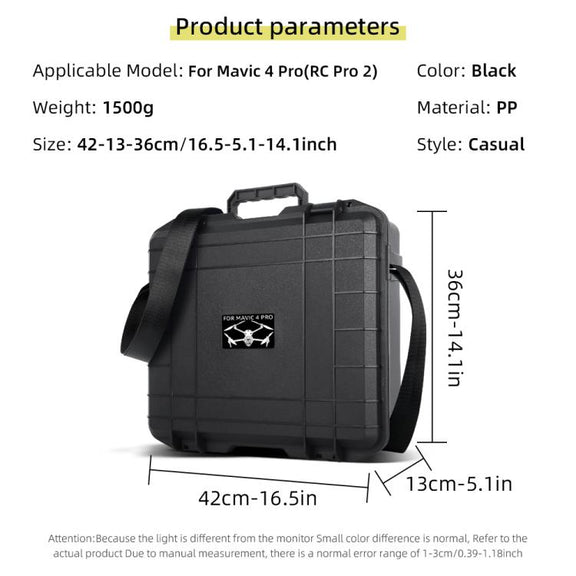 For DJI Mavic 4 Pro Creator Combo RC Pro 2 Explosion-Proof Case Storage Box Suitcase With Shoulder Strap(White Pattern)