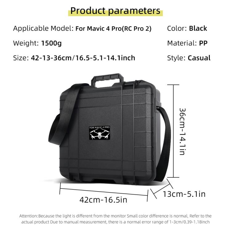 For DJI Mavic 4 Pro Creator Combo RC Pro 2 Explosion-Proof Case Storage Box Suitcase With Shoulder Strap(White Pattern)
