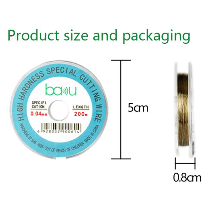BAKU 0.06mm 200m/329ft Carbon Steel Screen Separator Cutting Wire for Smartphone & Tablet LCD Screen Repair
