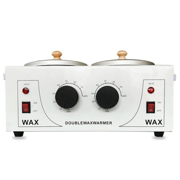 Double Pots Chocolate Melt Machine Temperature Control Hand Wax Machine Hand Heat Stirring Tool(EU Plug)