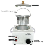 Double Pots Chocolate Melt Machine Temperature Control Hand Wax Machine Hand Heat Stirring Tool(US Plug)