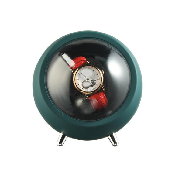 Smart Watch Winder With Anti-Magnetic Protection Silent Operation Dual Power Modes USB/Battery(Green)