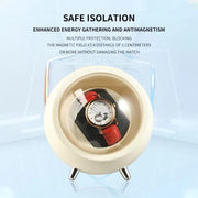 Smart Watch Winder With Anti-Magnetic Protection Silent Operation Dual Power Modes USB/Battery(White)