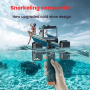 Buoyant Anti-Sink Dive Handle With Dual Cold Shoe Mounts for Action Cameras(Orange)