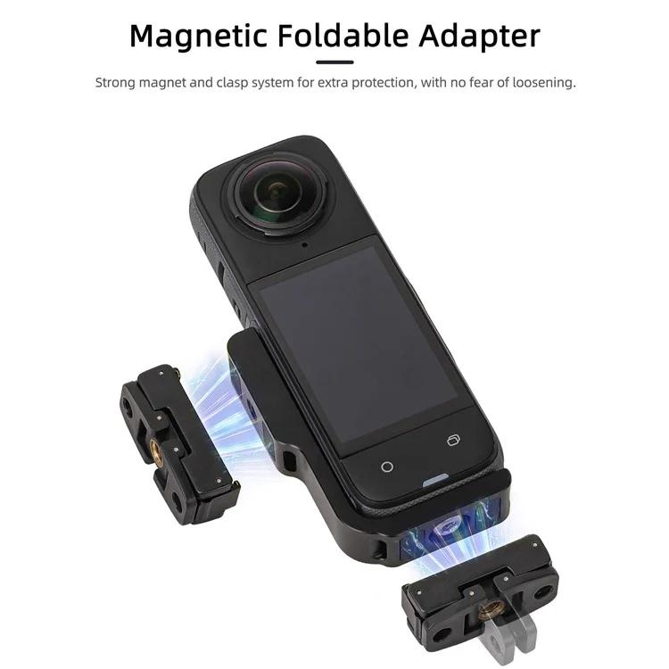 For Insta360 X5 / X4 Sunnylife X4-ZJ826 L-shape Conversion Bracket Magnetic Adaptor Expansion Accessory(Black)
