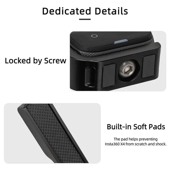 For Insta360 X5 / X4 Sunnylife X4-ZJ826 L-shape Conversion Bracket Magnetic Adaptor Expansion Accessory(Black)