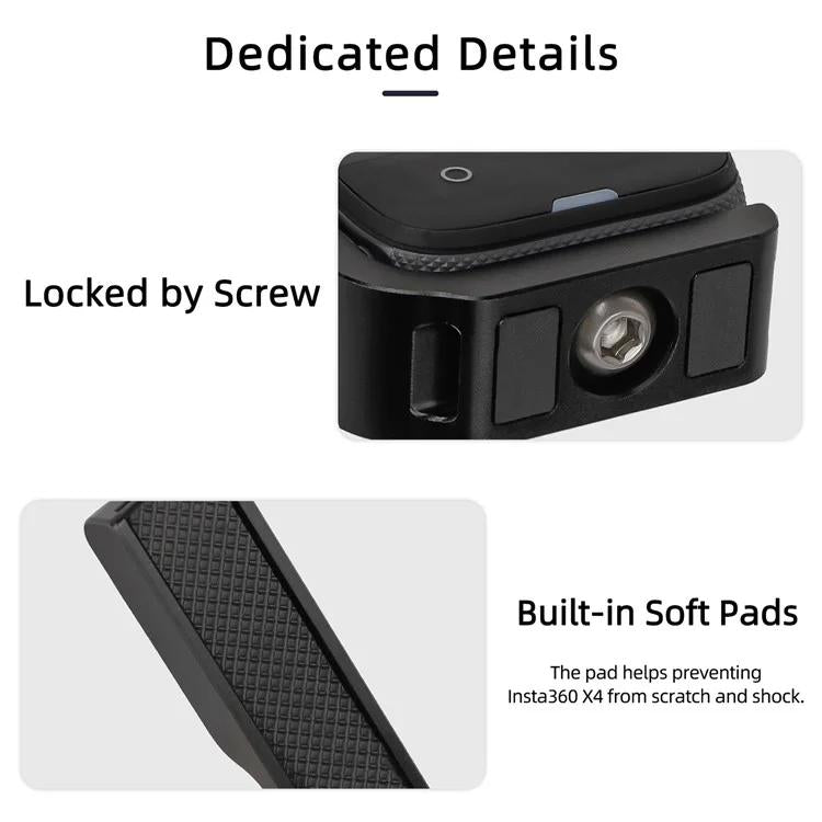 For Insta360 X5 / X4 Sunnylife X4-ZJ826 L-shape Conversion Bracket Magnetic Adaptor Expansion Accessory(Black)